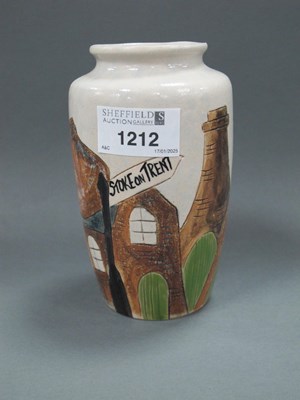 Lot 1212 - Burslem Pottery Vase, 'Potteries Past', 13cm...