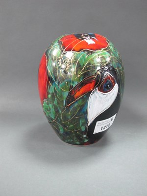 Lot 1218 - Anita Harris 'Toucan' Delta Vase, gold signed,...
