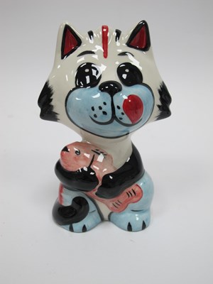 Lot 1245 - Lorna Bailey Good Catch the Cat, 13cm high.