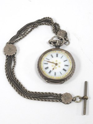 Lot 1292 - Continental Silver Pocket Watch, stamped 935,...