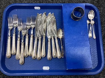 Lot 51 - A Set Of Six Hallmarked Silver Handled Bead...