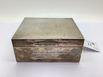 Lot 11 - A Vintage Hallmarked Silver Cigarette Box,...