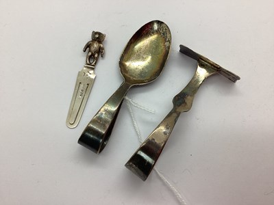 Lot 64 - A Hallmarked Silver Baby Spoon and Pusher, L&S,...