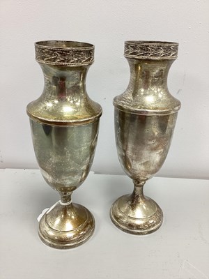 Lot 3 - A Pair of Hallmarked Silver Spill Vases,...