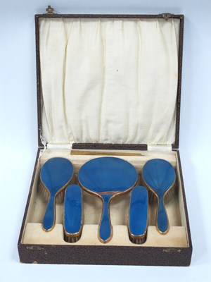 Lot 1260 - An Antique Style Guilloche Enamel Dressing...