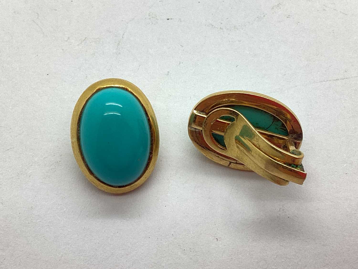 Lot 53 - A Pair of Stone Set Clip-on Earrings, the oval...