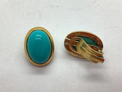 Lot 53 - A Pair of Stone Set Clip-on Earrings, the oval...