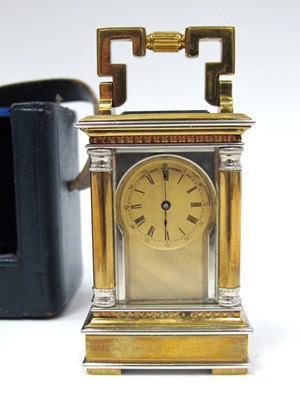 Lot 1458 - An Early XX Century Travelling Carriage Clock,...
