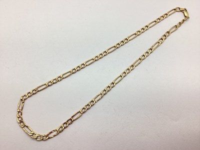 Lot 75 - A Figaro Link Chain, (some damages), stamped...