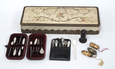 Lot 1258 - Two Mother of Pearl and Silver Handled...