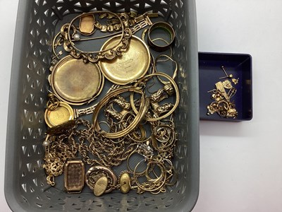 Lot 65 - Assorted Gilt Coloured Scrap Jewellery,...