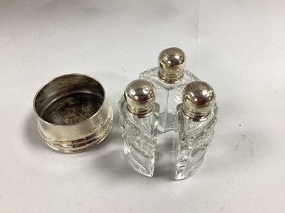 Lot 5 - A Set of Three Hallmarked Silver Mounted Scent...