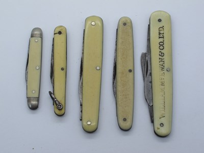 Lot 170 - Pocket Knives Faux Ivory Scales, Daum Brothers,...