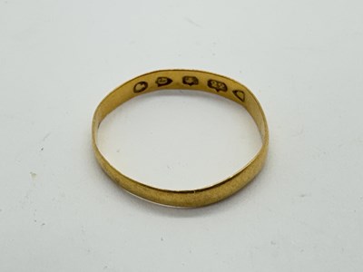Lot 32 - A 22ct Gold Slim Band Ring, (worn) (finger...