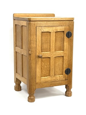Lot 1569 - A Robert Thompson (Mouseman) Adzed Oak Bedside...