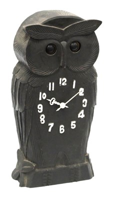 Lot 1467 - A 1930's Novelty Carved Owl Black Forest Style...