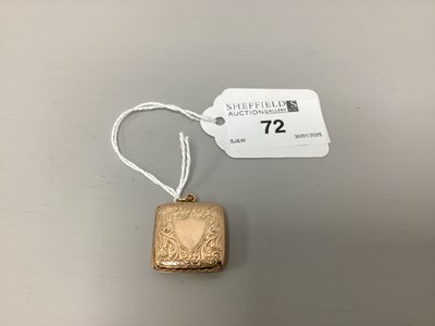 Lot 72 - An Edwardian 9ct Gold Rectangular Locket Fob,...