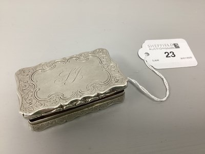 Lot 23 - A Victorian Hallmarked Silver Snuff Box,...