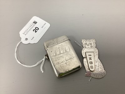 Lot 20 - A Novelty Hallmarked Silver Tabby Cat Page...