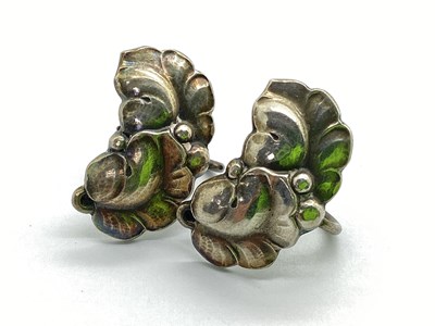 Lot 162 - Georg Jensen; A Pair of Foliate Style Earrings,...