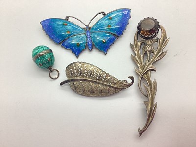Lot 243 - Vintage Blue Enamel Butterfly Brooch, stamped "...