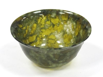 Lot 1141 - A Chinese Spinach Jade Bowl, of plain circular...