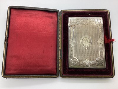 Lot 133 - A Victorian Hallmarked Silver Card Case, FM(?),...