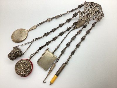 Lot 151 - A Victorian Hallmarked Silver Chatelaine, SJ,...