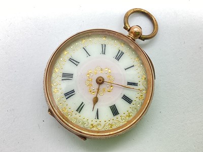 Lot 342 - A Highly Decorative Fob Watch, the gilt...