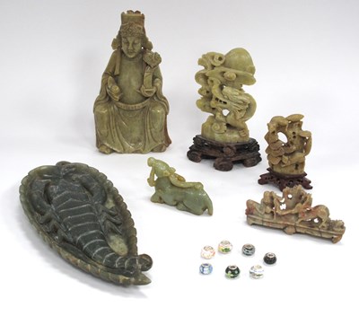 Lot 1325 - Oriental Soapstone Scorpion Dish, 26cm long....