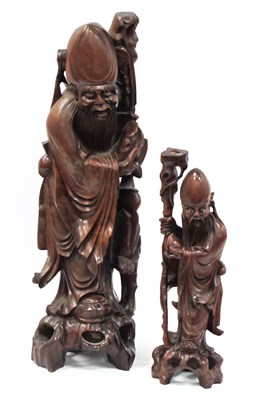 Lot 1132 - A Chinese Late XIX Century Hardwood Figure,...