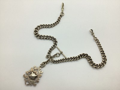 Lot 357 - A Graduated Curb Link Double Albert Chain, to...