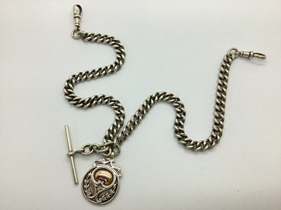 Lot 358 - A Curb Link Albert Chain, to double swivel...