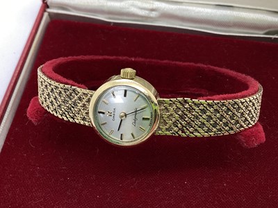 Lot 306 - Omega; A 9ct Gold Cased Ladymatic Wristwatch,...