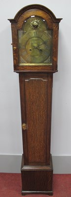 Lot 1469 - A XX Century Oak Grandmother Clock, with...