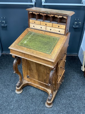Lot 1553 - A XIX Century Walnut Piano Top Davenport, with...