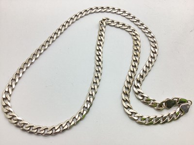 Lot 180 - A 9ct White Gold Chunky Curb Link Chain,...