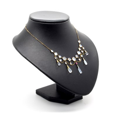 Lot 164 - An Antique Arts & Crafts Style Moonstone and...