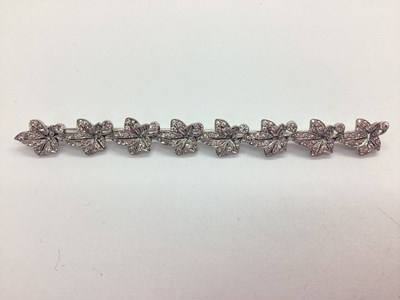 Lot 200 - A Vintage Paste Set Elongated Bar Brooch, in...