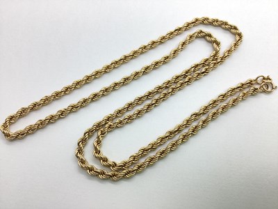 Lot 178 - A 9ct Gold Ropetwist Necklace, 62cm long...
