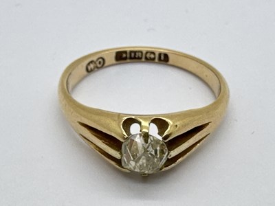 Lot 253 - An Antique 18ct Gold Single Stone Diamond Ring,...