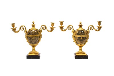 Lot 1251 - A Pair of George III Ormolu Mounted Derbyshire...