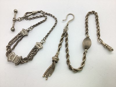 Lot 352 - An Antique Ropetwist Link Albertina Chain,...
