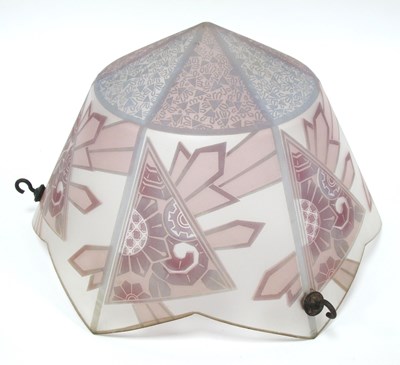 Lot 1391 - A 1930's Art Deco Frosted Glass Hanging Light...