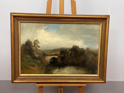 Lot 1206 - ENGLISH SCHOOL (XIX Century) River Landscape,...
