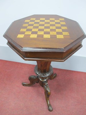 Lot 1576 - A XIX Century Walnut Games/Sewing Table, with...