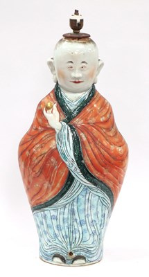 Lot 1133 - A Mid XX Century Chinese Pottery Lamp,...