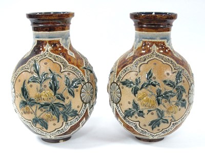 Lot 1028 - A Pair of Doulton Lambeth Stoneware Vases, of...