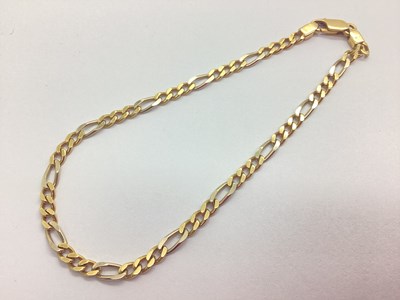 Lot 223 - A Modern Two Colour Figaro Link Chain Bracelet,...