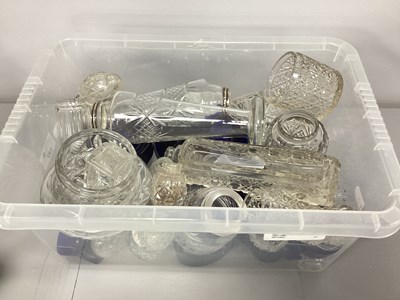 Lot 212 - Blue and Other Glass Liners, cut glass dishes,...